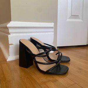 Black strappy heels - never been worn